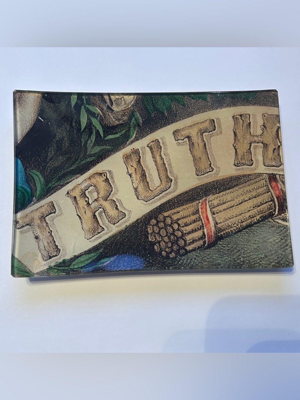 John Derian Company 'truth' Glass Decorative Plate Rectangle 6x4 In